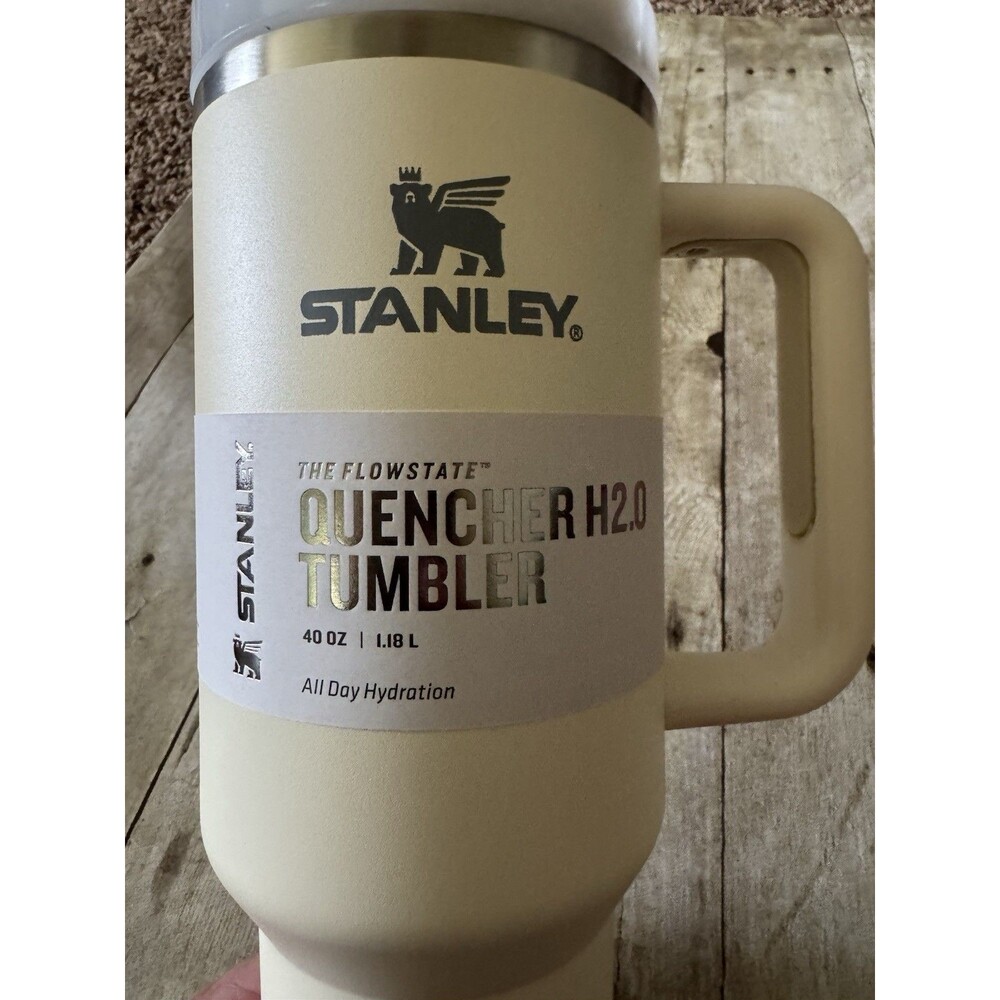 ROAD TRIP READY? Stanley Tumbler 40 oz Cream/White W/ Straw Brand New
